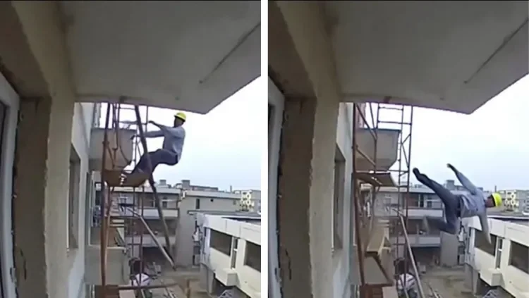 Caiu de 4 metros. O patrão fugiu. Agora ele pode perder as pernas.