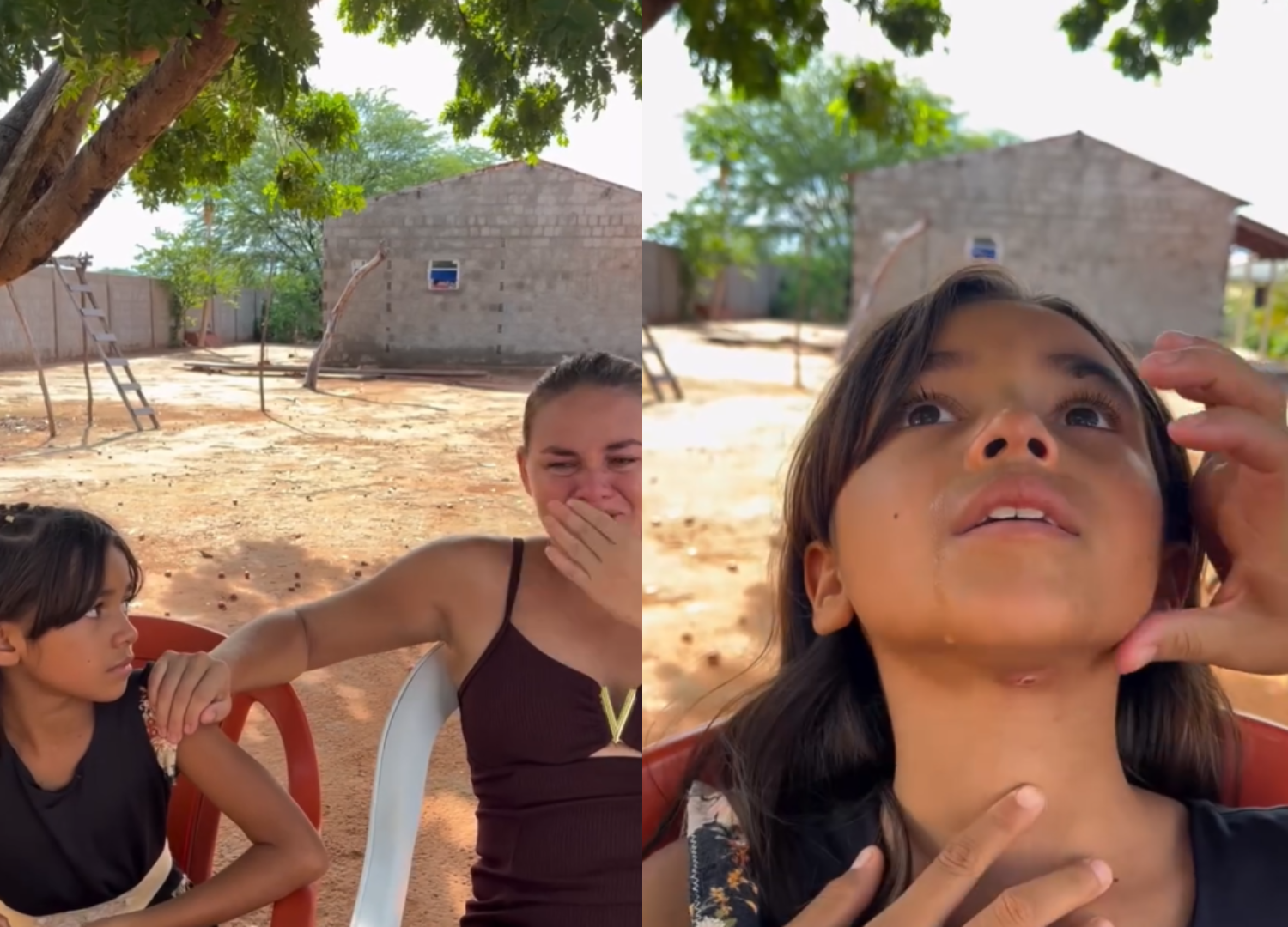 Maria Luiza foi diagnosticada com um cisto raro na garganta